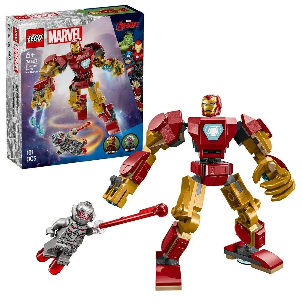 LEGO Marvel 76307 Iron Man Mech vs. Ultron box front