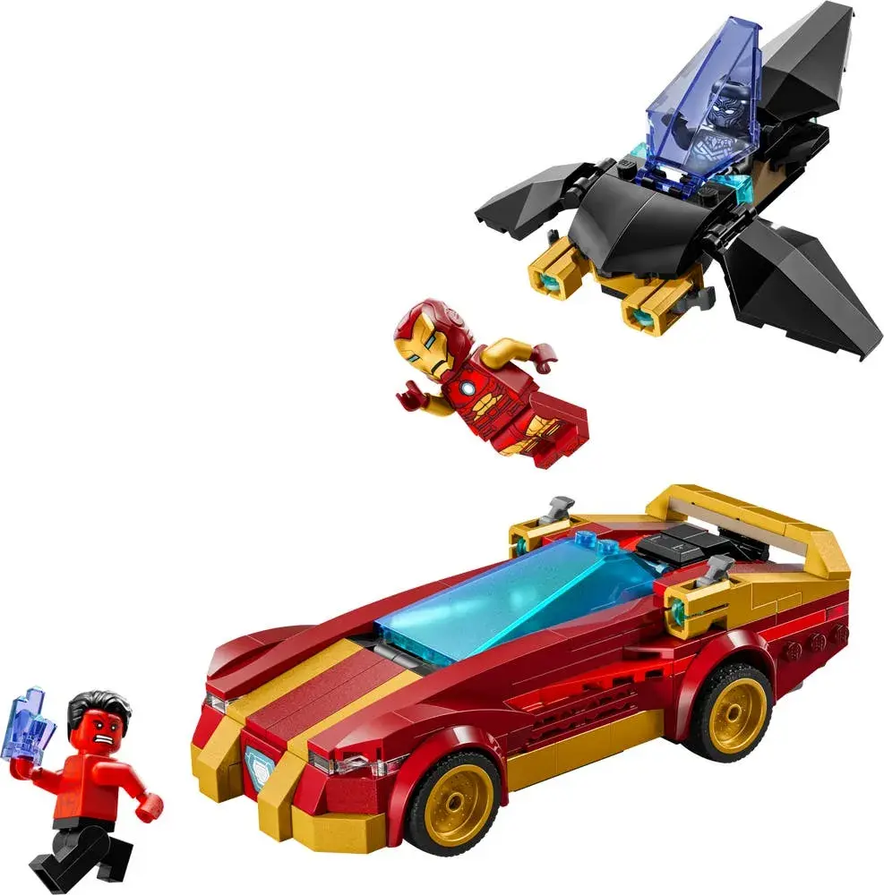 LEGO Marvel 76310 Iron Man Car & Black Panther vs. Red Hulk