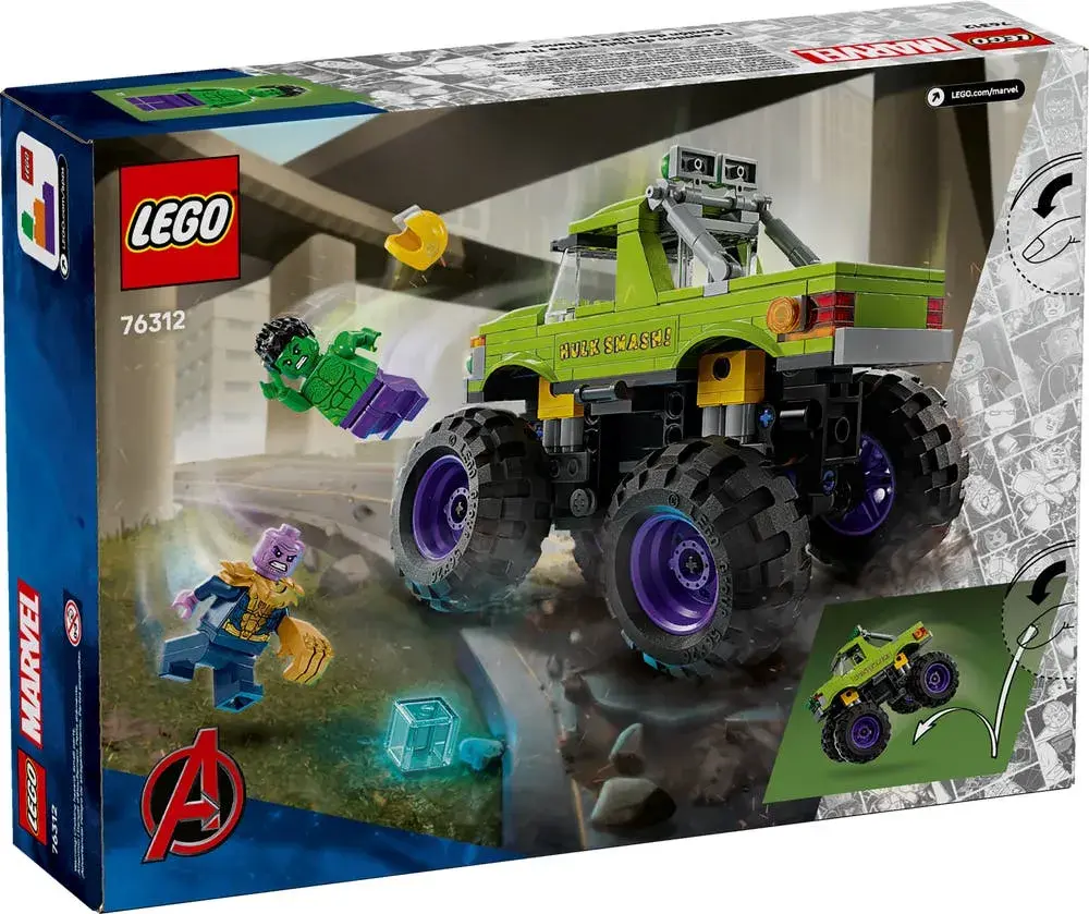 LEGO Marvel 76312 The Hulk Truck vs. Thanos box back