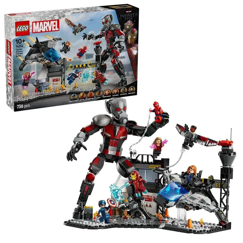 LEGO Marvel 76314 Captain America: Civil War Action Battle box front