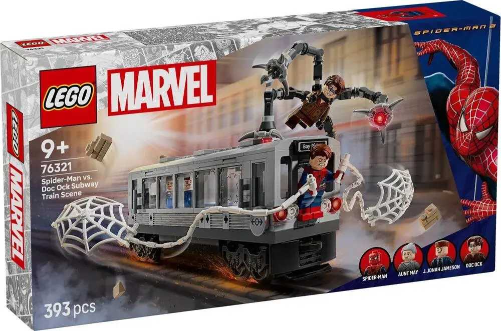 LEGO Marvel 76321 Spider-Man vs. Doc Ock Subway Train Scene box front