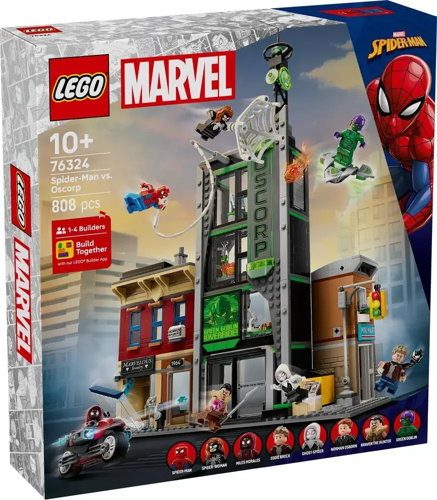 LEGO Marvel 76324 Spider-Man vs. Oscorp box front