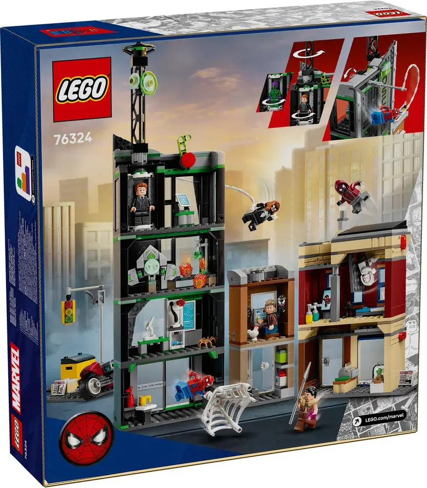 LEGO Marvel 76324 Spider-Man vs. Oscorp box back