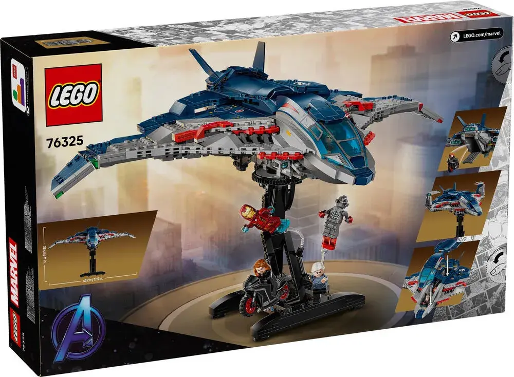 LEGO Marvel 76325 Avengers: Age of Ultron Quinjet box back