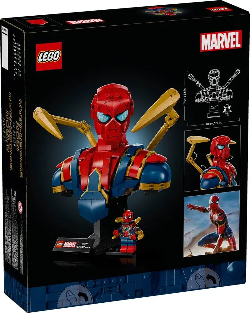 LEGO Marvel 76326 Iron Spider-Man Bust box back