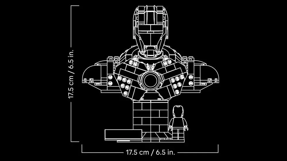 LEGO Marvel 76327 Iron Man MK4 Bust details