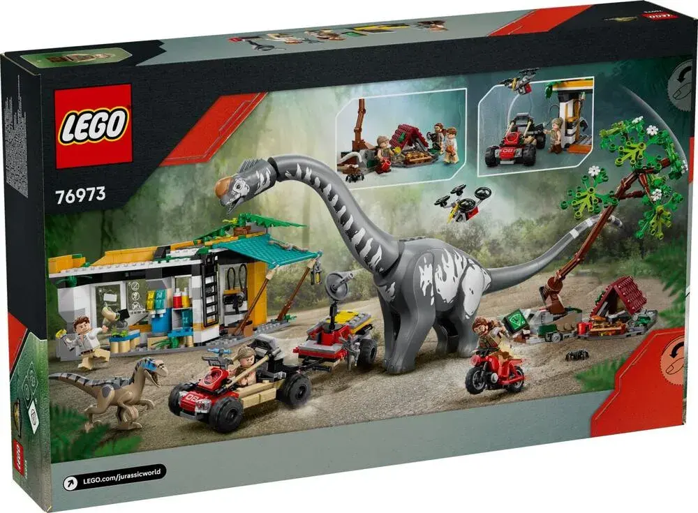 LEGO Jurassic World 76973 Raptor & Titanosaurus Tracking Mission box back