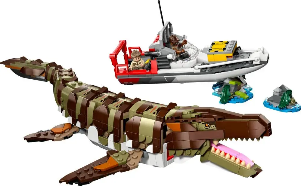 LEGO Jurassic World 76974 Brick-Built Mosasaurus Boat Mission