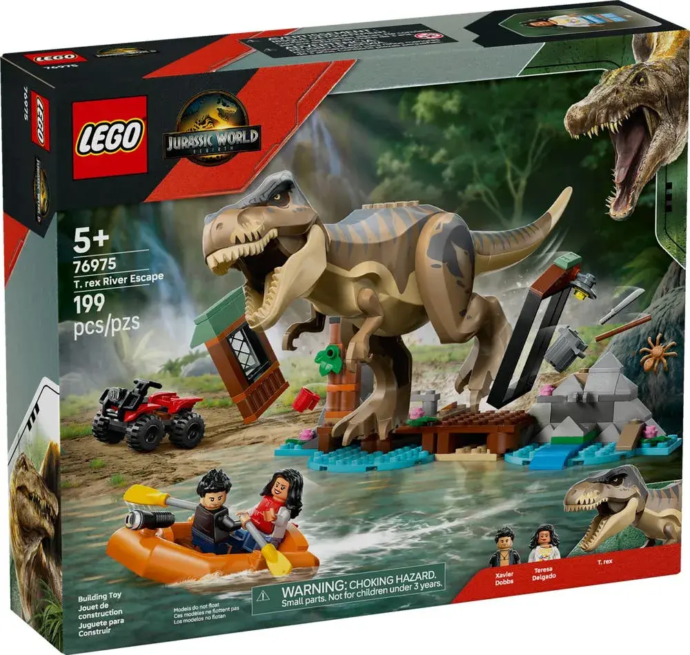 LEGO Jurassic World 76975 T. rex River Escape box front