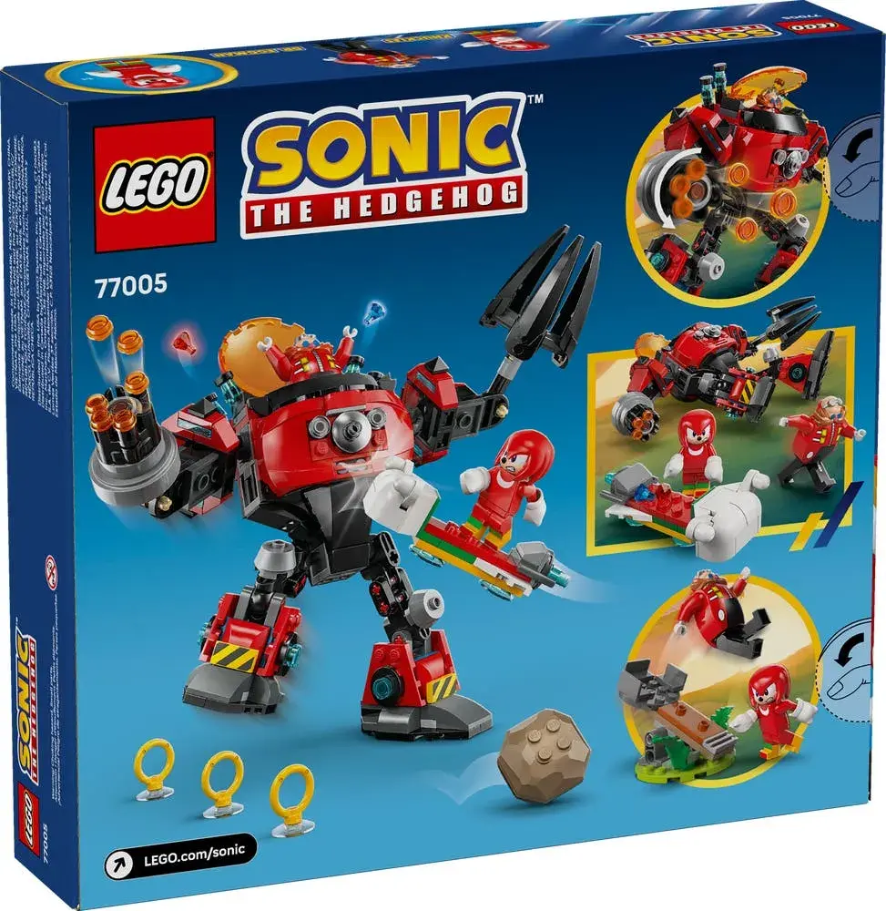 LEGO Sonic the Hedgehog 77005 Knuckles vs. Dr. Eggman Egg Crusher Mech box back