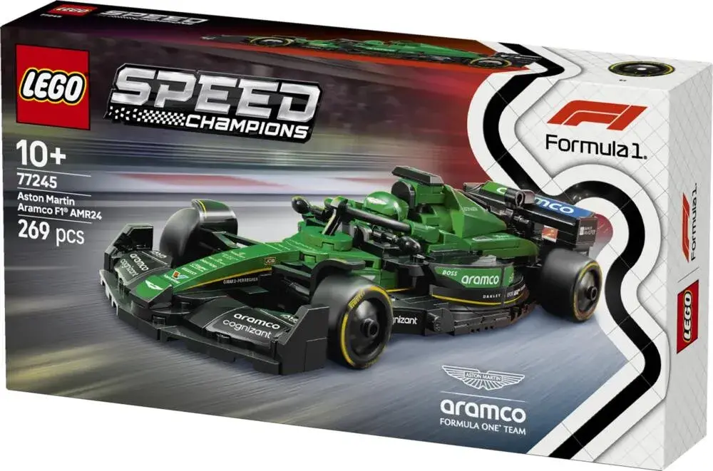 LEGO Speed Champions 77245 Aston Martin Aramco F1 AMR24 Race Car box front