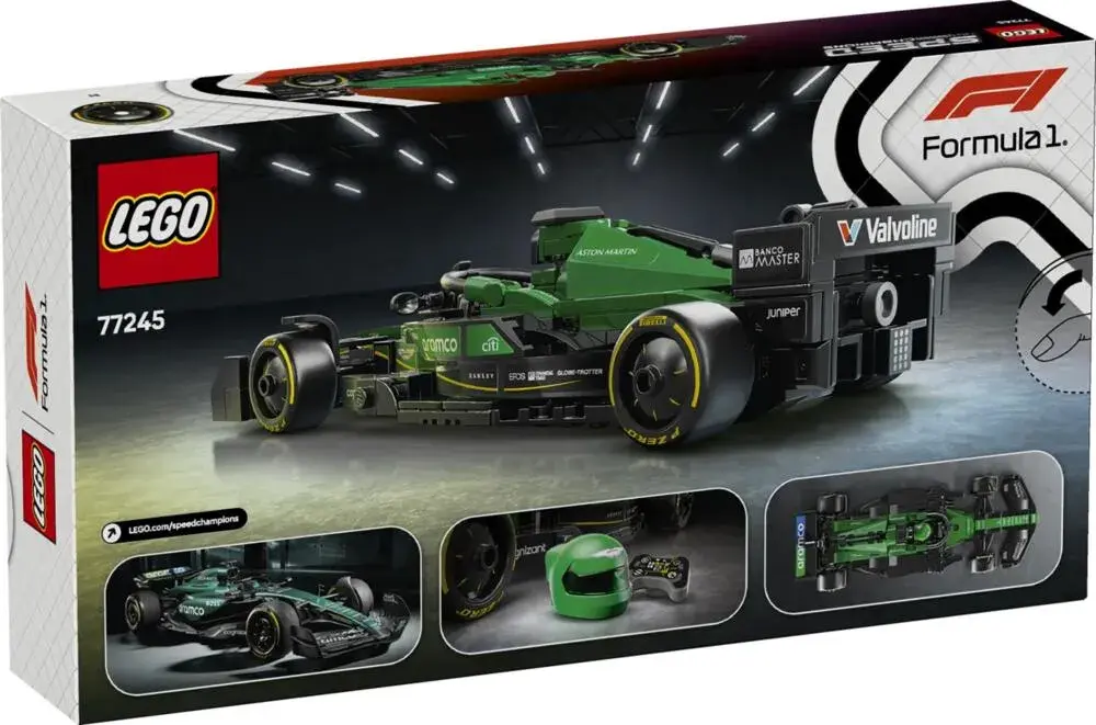 LEGO Speed Champions 77245 Aston Martin Aramco F1 AMR24 Race Car box back